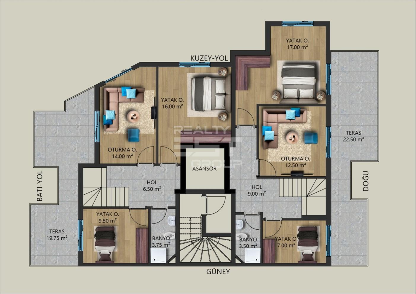 Квартира, Анталия, в районе Анталия / Центр, 2+1, 4+1, 90-190 м², от собственника - фото 8