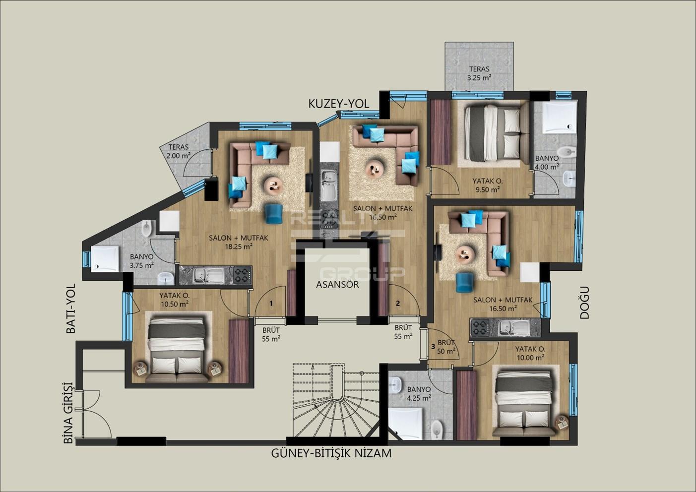 Квартира, Анталия, в районе Анталия / Центр, 2+1, 4+1, 90-190 м², от собственника - фото 3