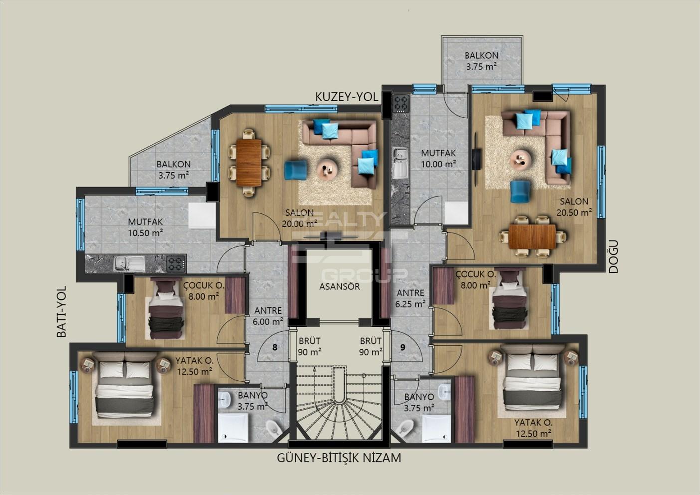 Квартира, Анталия, в районе Анталия / Центр, 2+1, 4+1, 90-190 м², от собственника - фото 6