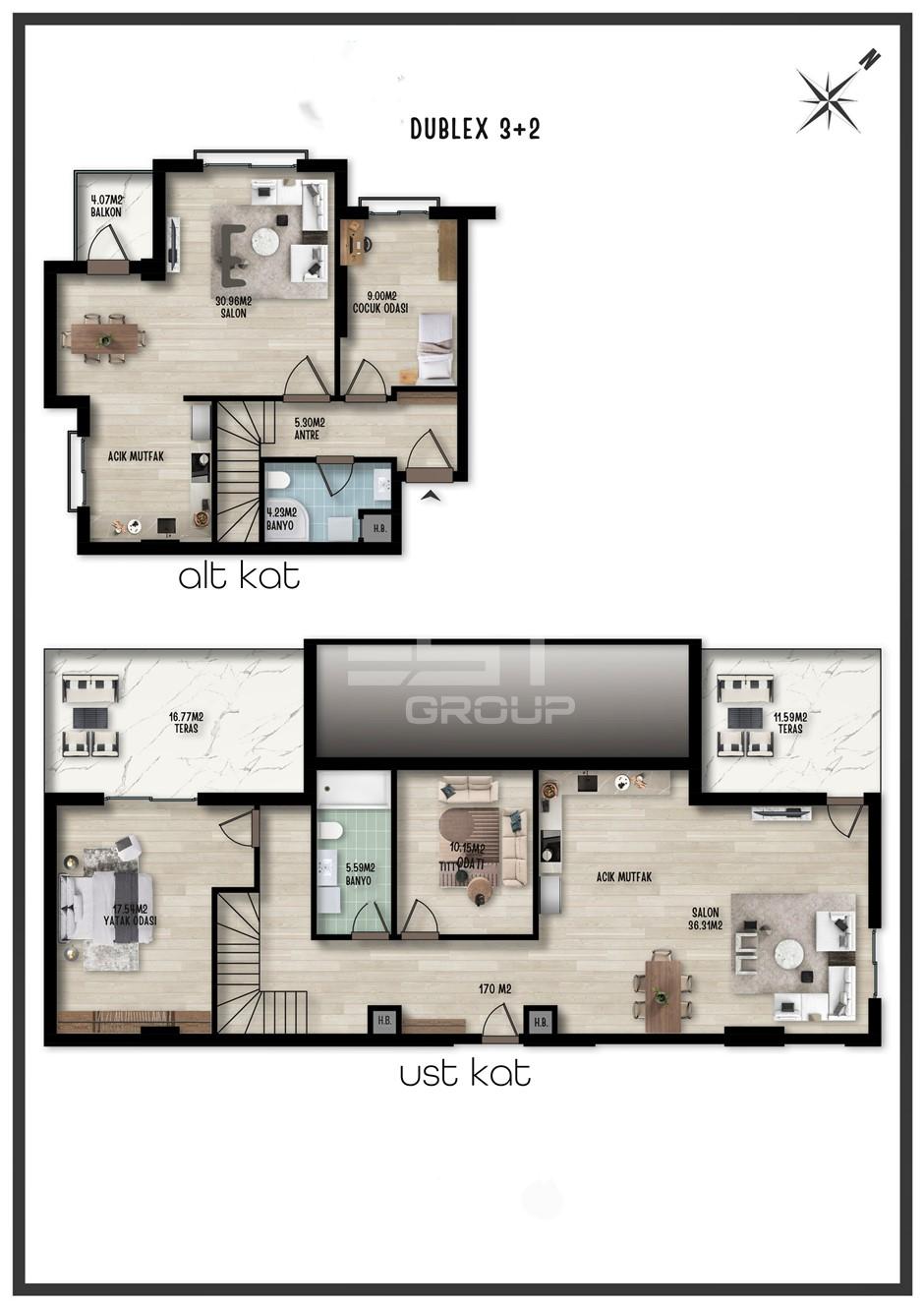 Квартира, Анталия, в районе Коньяалты, 1+1, 2+1, 4+2, 3+2, 51-305 м², от застройщика - фото 16