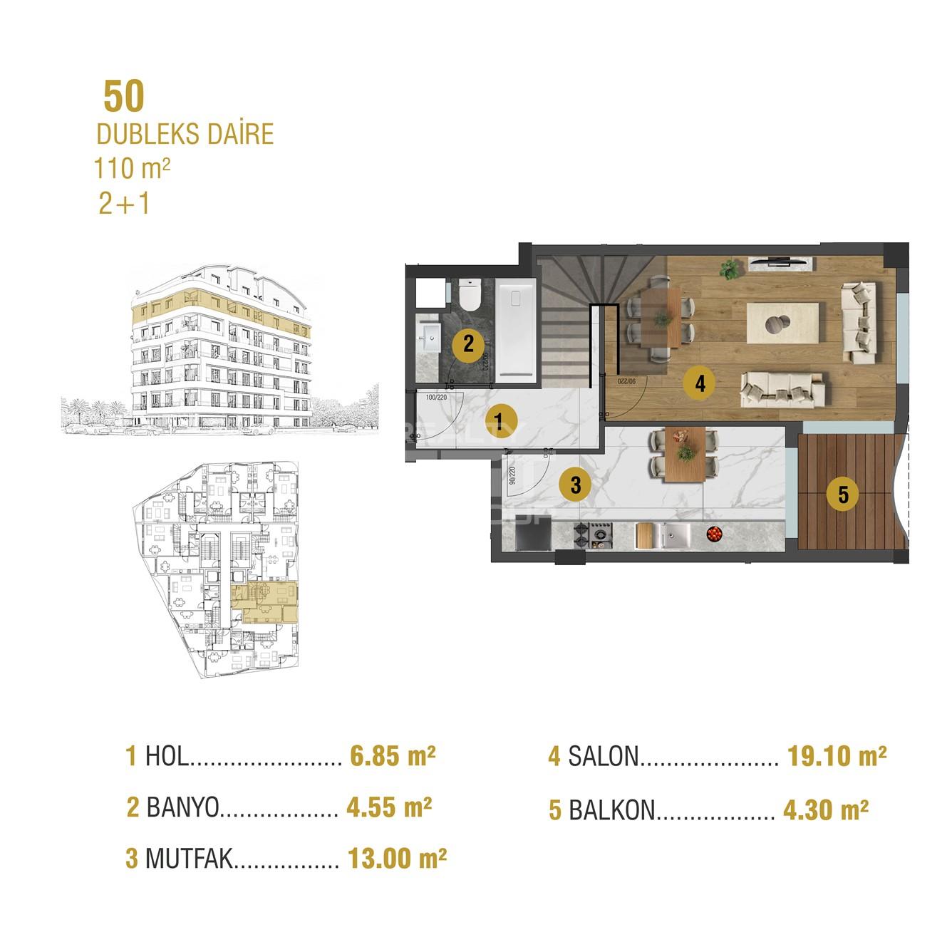 Квартира, Анталия, в районе Анталия / Центр, 1+1, 2+1, 54-120 м², от застройщика - фото 11