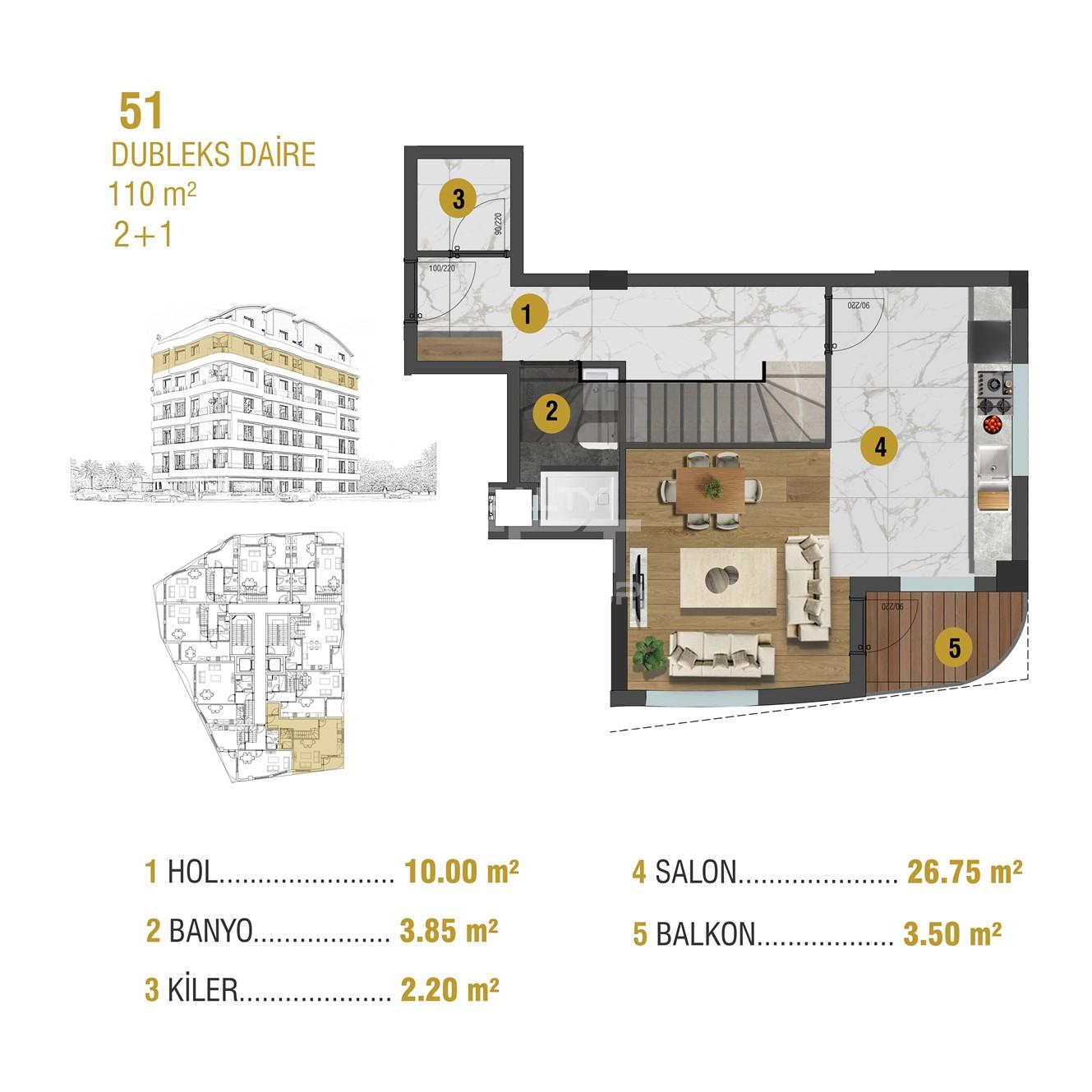 Квартира, Анталия, в районе Анталия / Центр, 1+1, 2+1, 54-120 м², от застройщика - фото 13