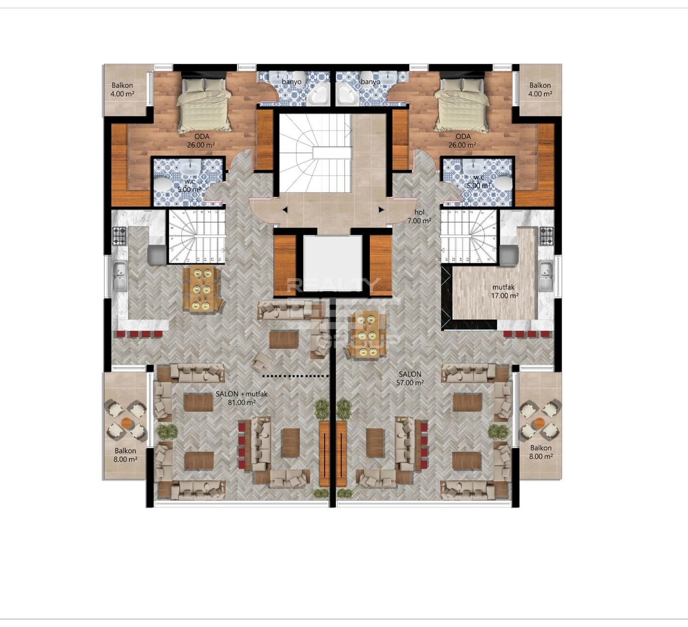 Пентхаус, Анталия, в районе Коньяалты, 2+1, 3+1, 4+1, 100-240 м², от застройщика - фото 11