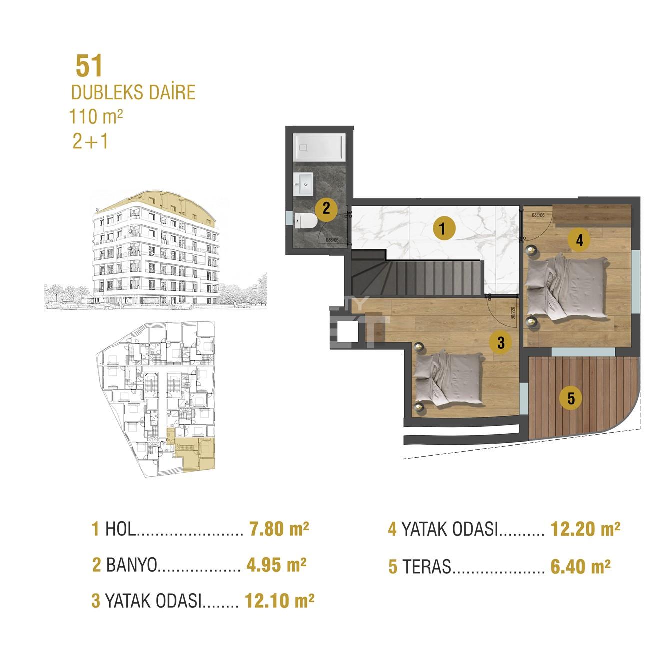 Квартира, Анталия, в районе Анталия / Центр, 1+1, 2+1, 54-120 м², от застройщика - фото 14