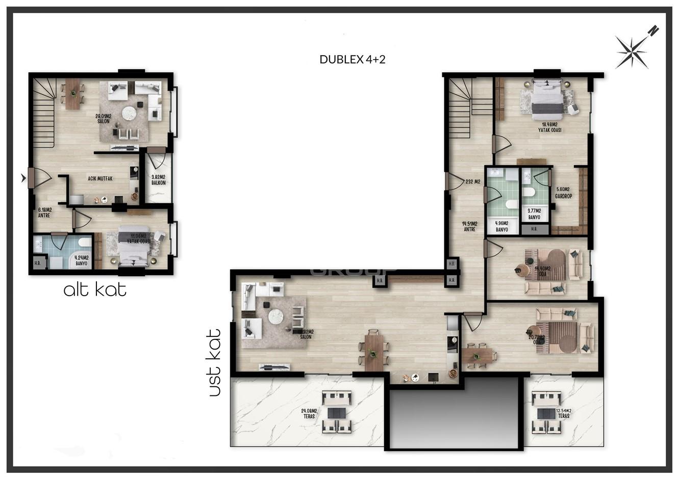 Квартира, Анталия, в районе Коньяалты, 1+1, 2+1, 4+2, 3+2, 51-305 м², от застройщика - фото 17