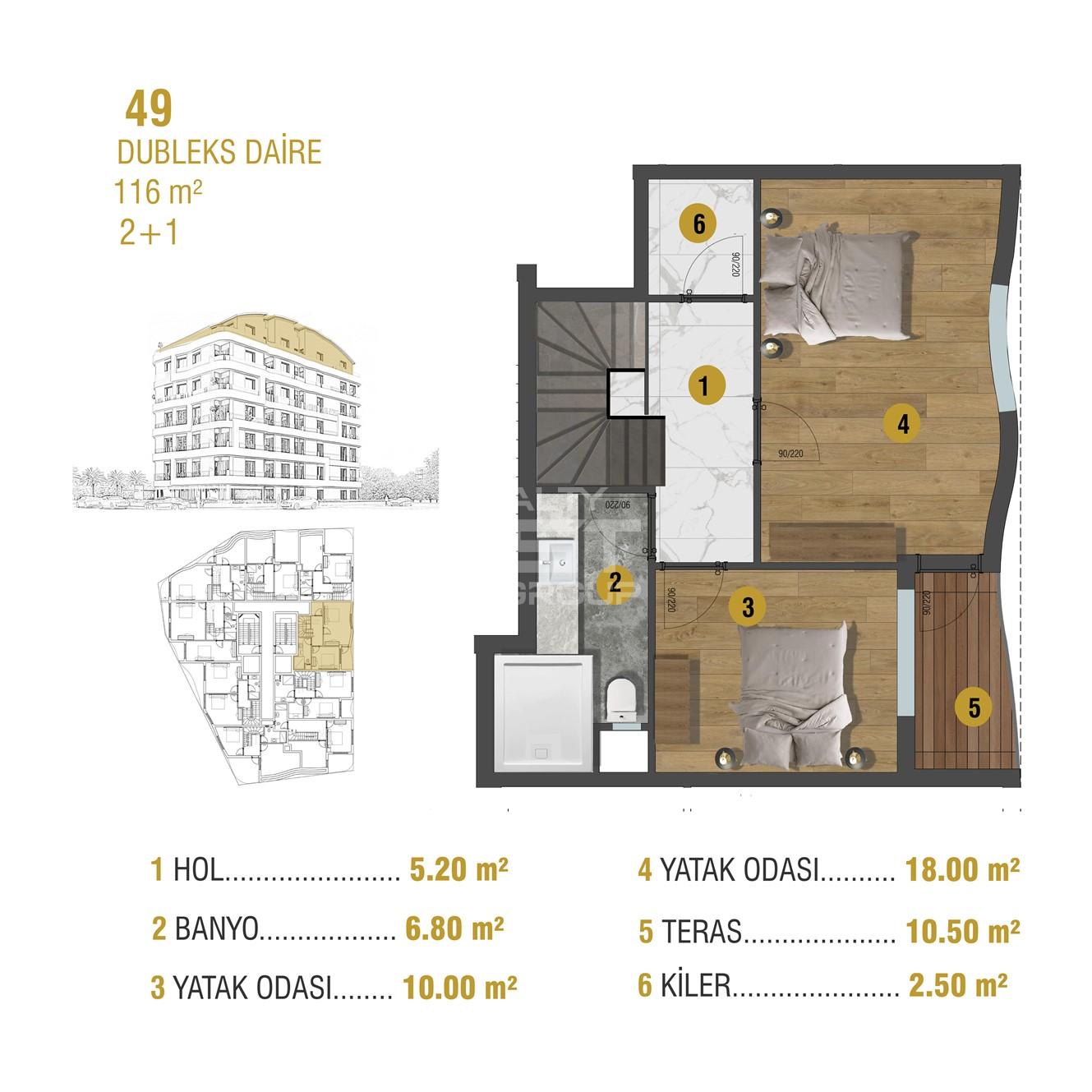 Квартира, Анталия, в районе Анталия / Центр, 1+1, 2+1, 54-120 м², от застройщика - фото 10