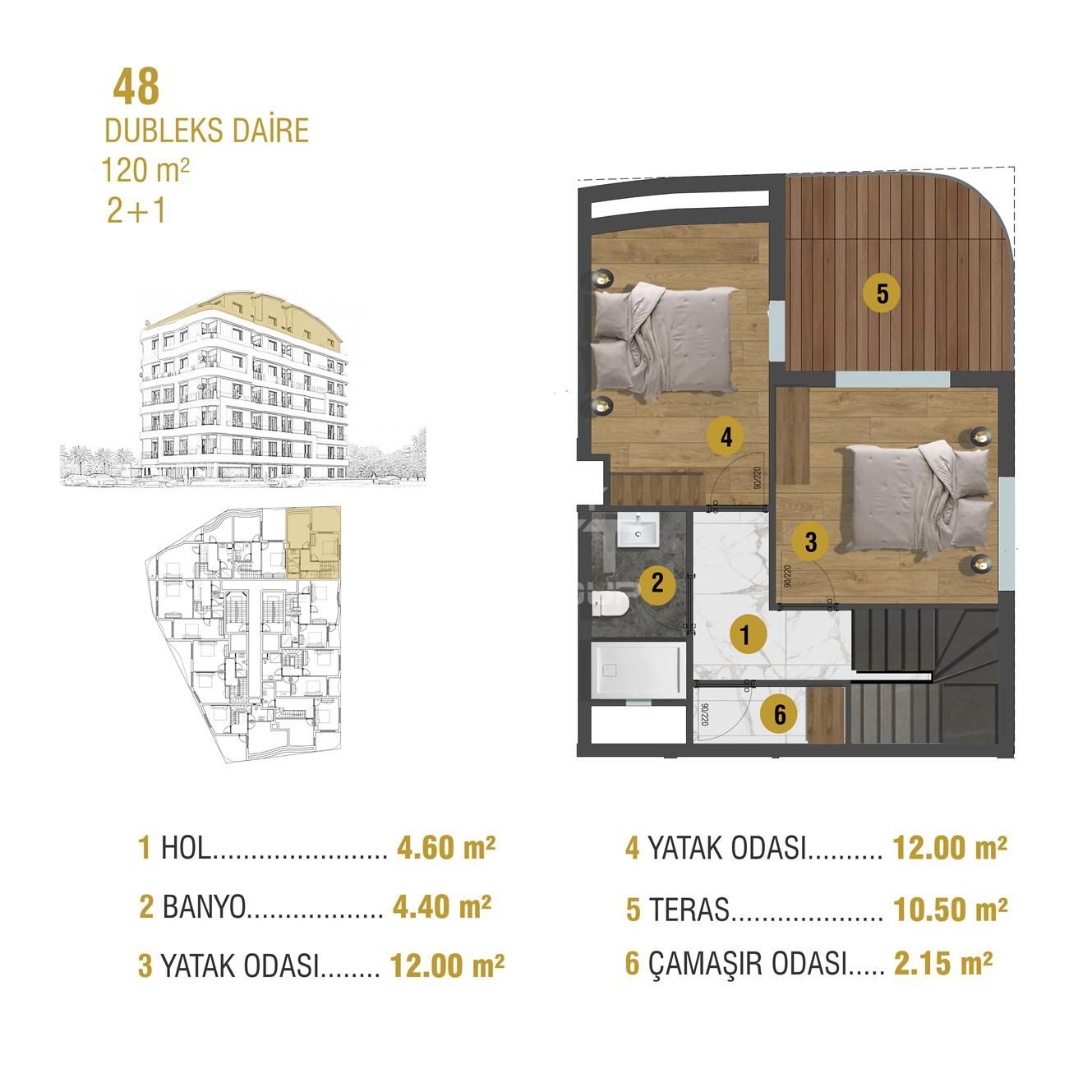 Квартира, Анталия, в районе Анталия / Центр, 1+1, 2+1, 54-120 м², от застройщика - фото 8