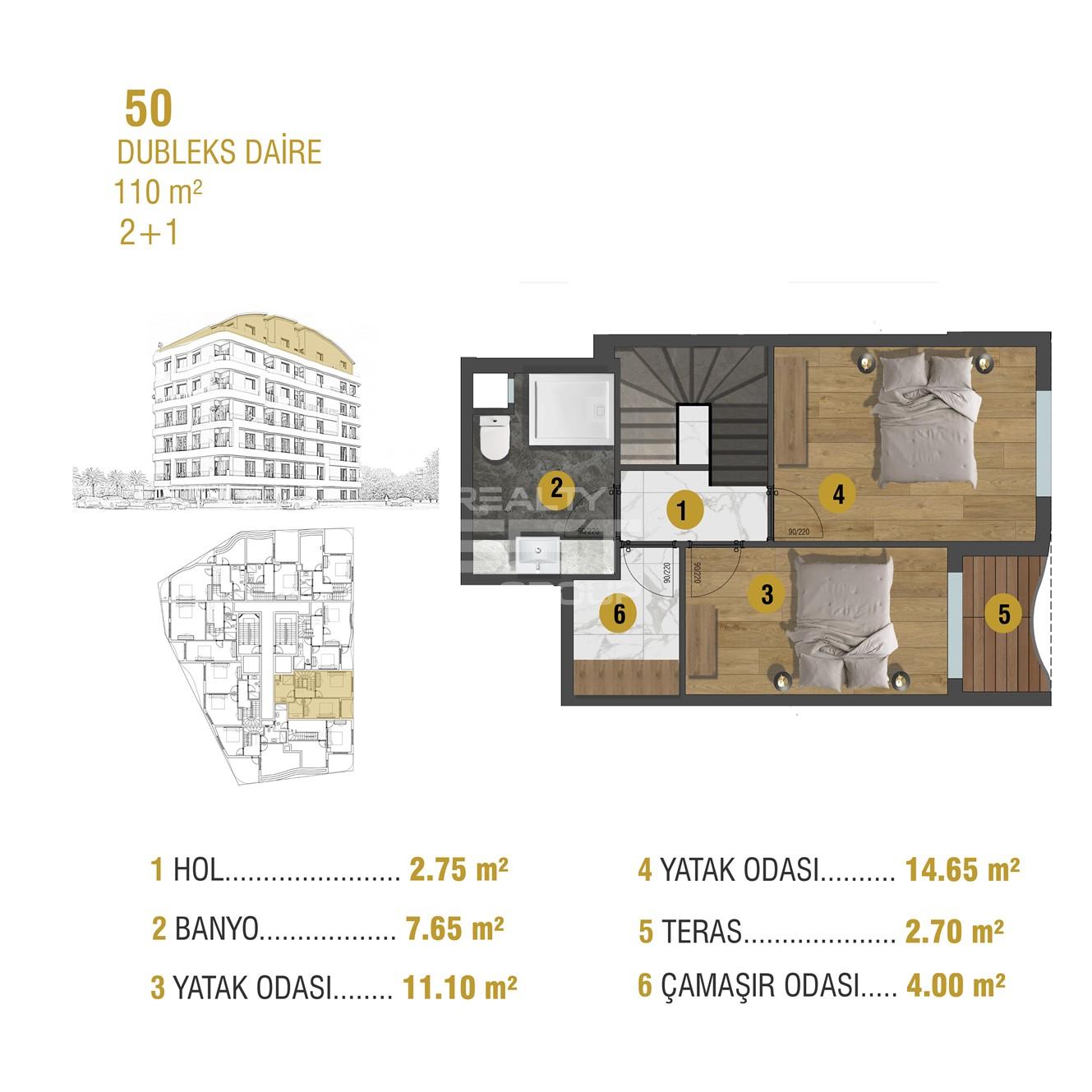 Квартира, Анталия, в районе Анталия / Центр, 1+1, 2+1, 54-120 м², от застройщика - фото 12