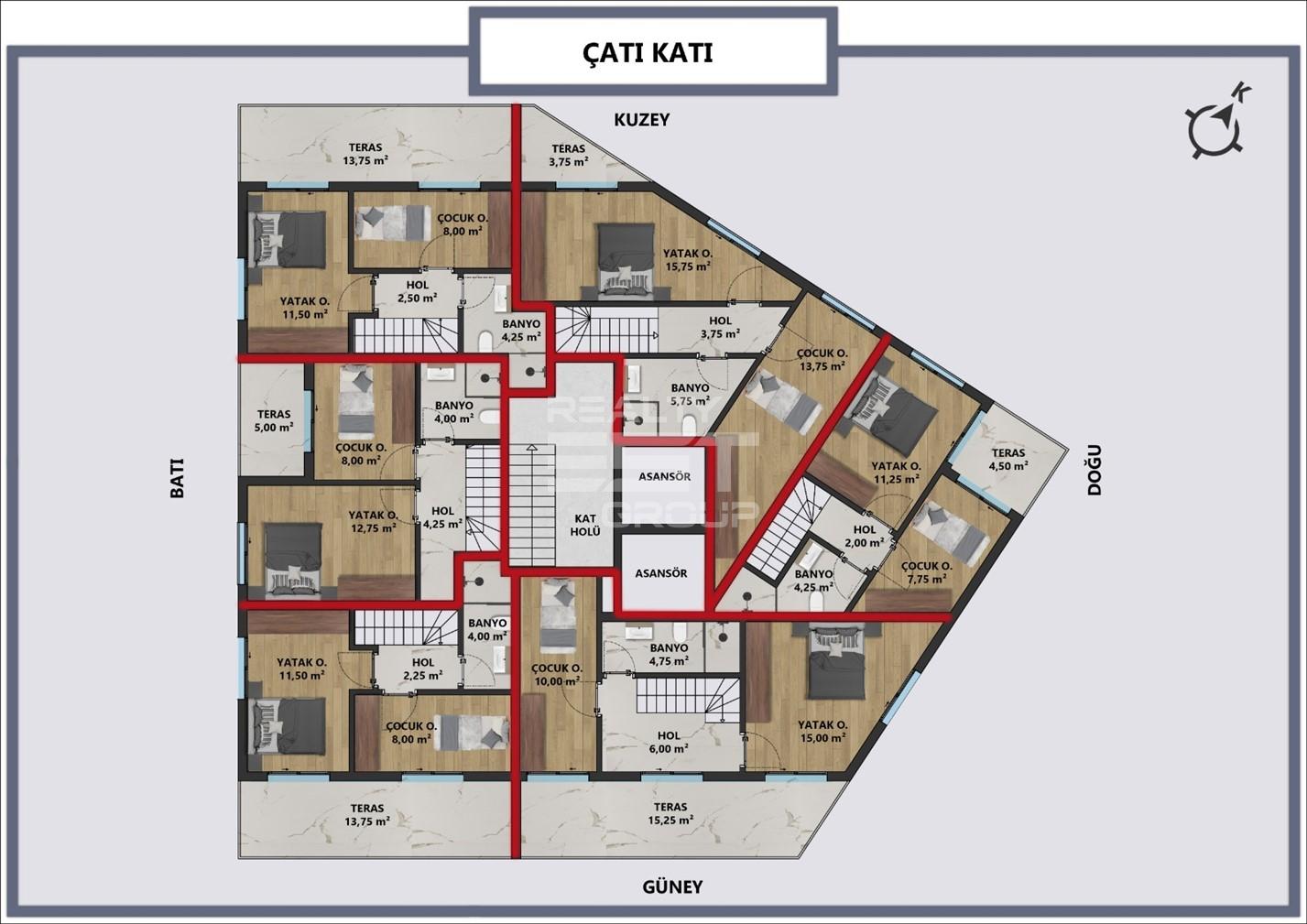 Квартира, Анталия, в районе Анталия / Центр, 1+1, 2+1, 48-105 м², от застройщика - фото 10