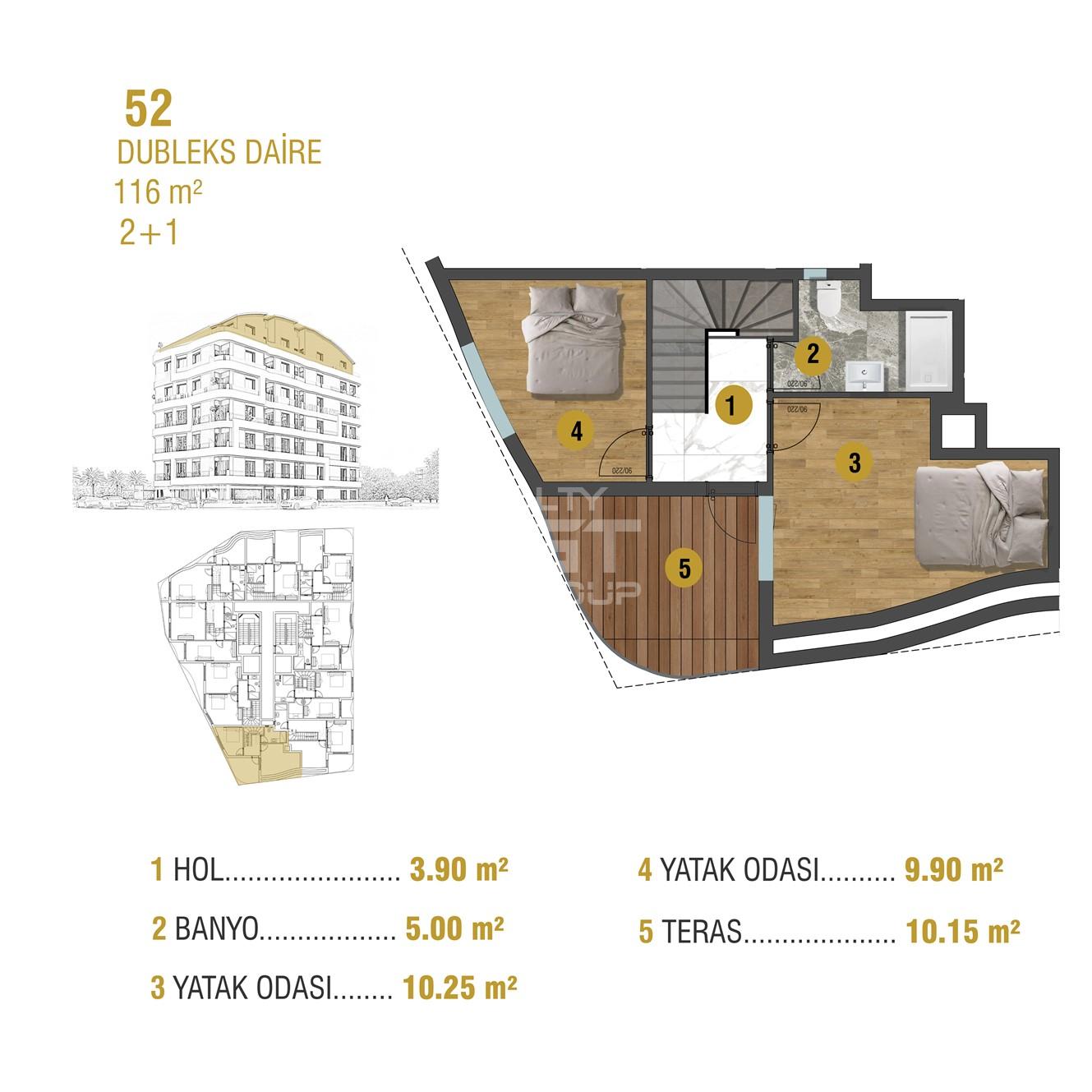 Квартира, Анталия, в районе Анталия / Центр, 1+1, 2+1, 54-120 м², от застройщика - фото 16