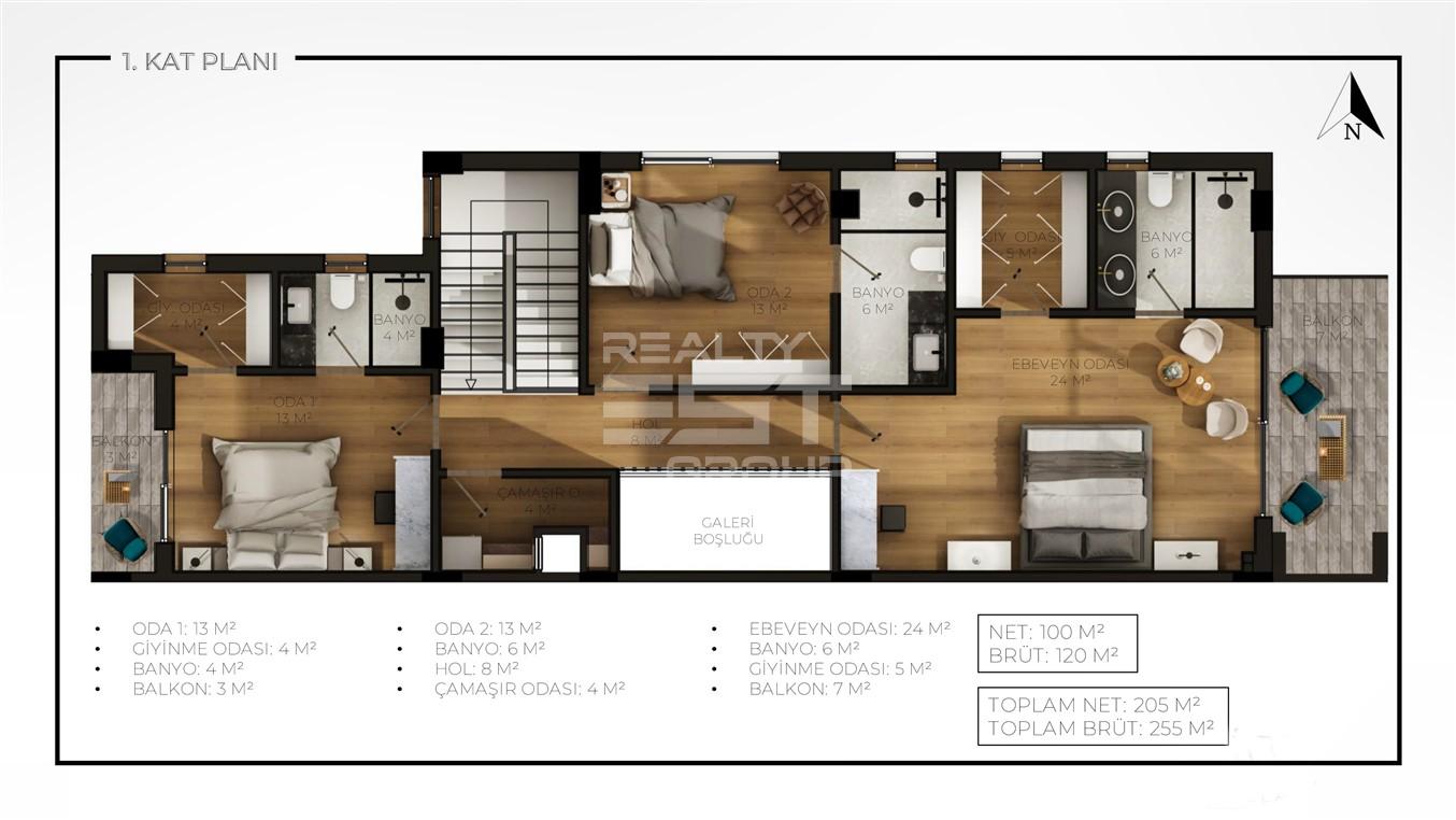 Вилла, Анталия, в районе Дошемеальты, 4+1, 220-300 м², от застройщика - фото 9